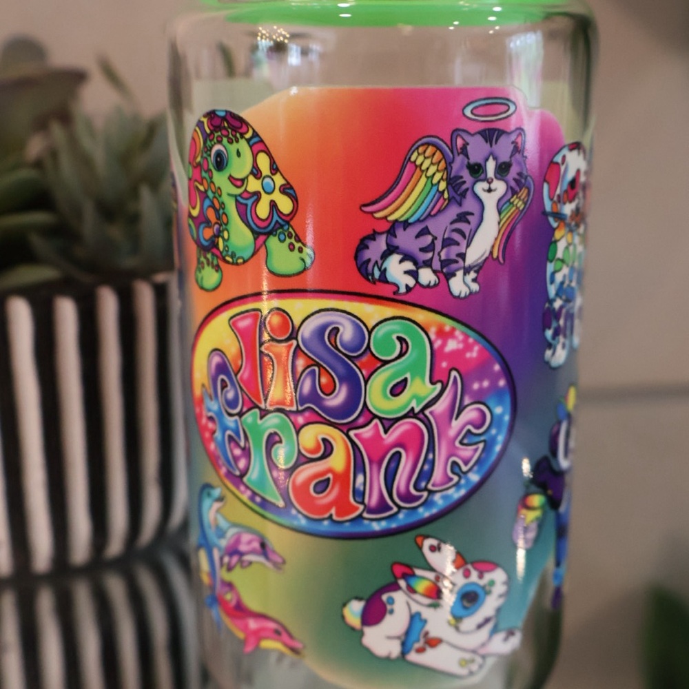 Lisa Frank Rainbow Animal Glass